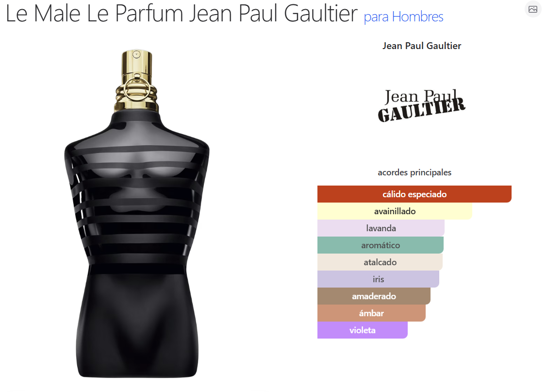 Fragancia Perfume Le Male Le Parfum Jean Paul Gaultier para Hombres