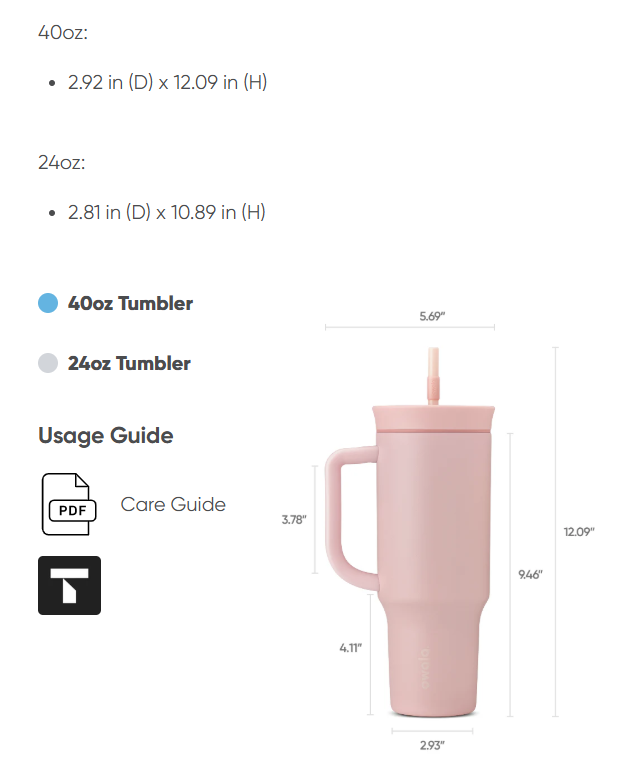 Owala 40 oz Tumbler Insulated Stainless Steel Water Bottle, 40 oz (approx. 1.2 liters)