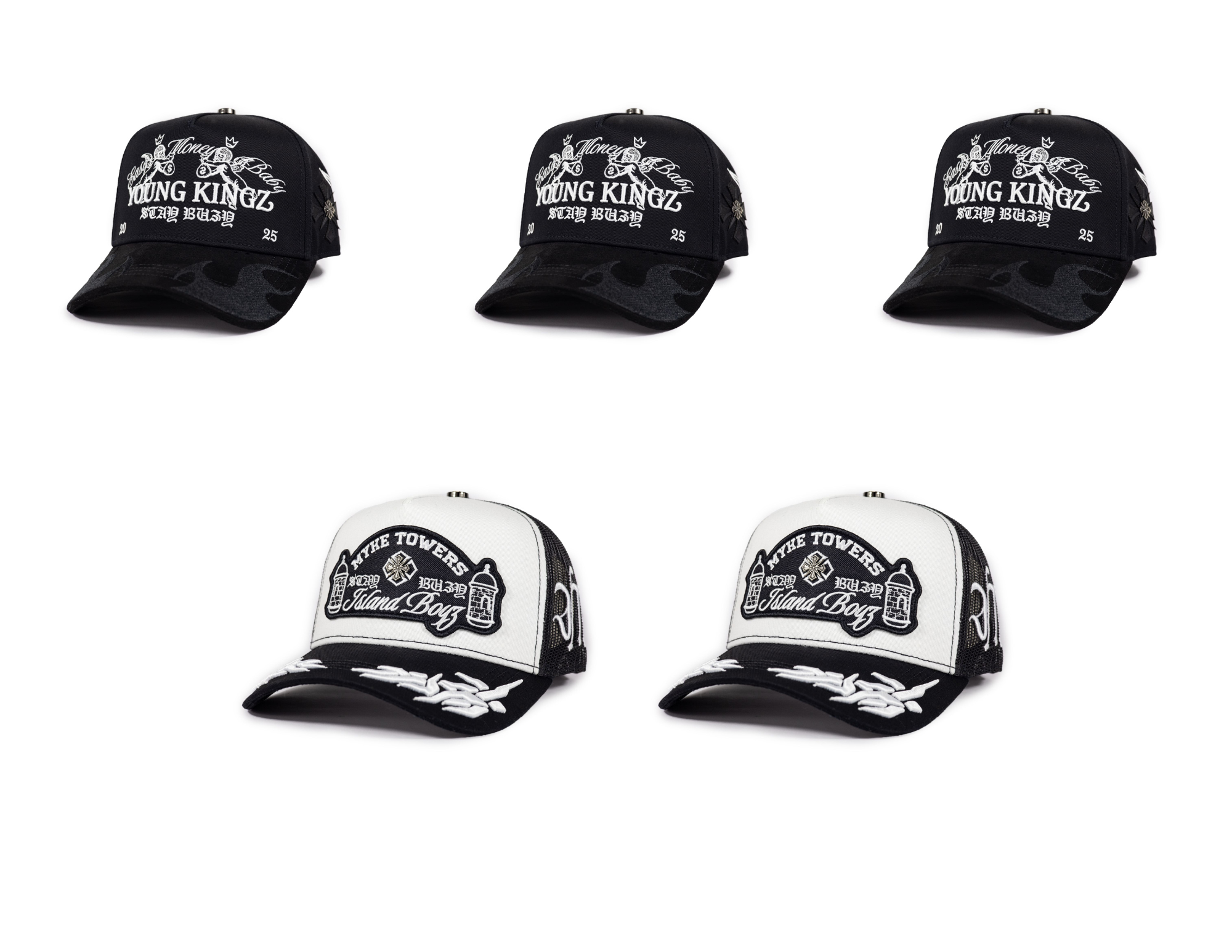 PROMO 950 c/u 3 Gorras Baez X Myke Towers Easy Money Baby y 2 Island Boyz Original Negra y blanca Adriano Zendejas