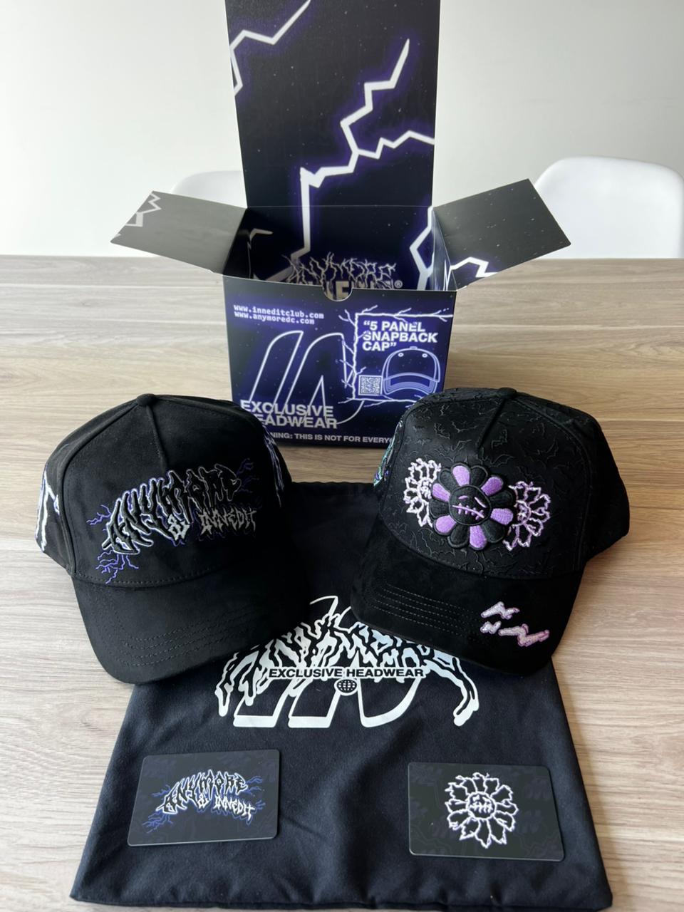 gorra innedit x anymore brilla en la obscuridad original fullset morada