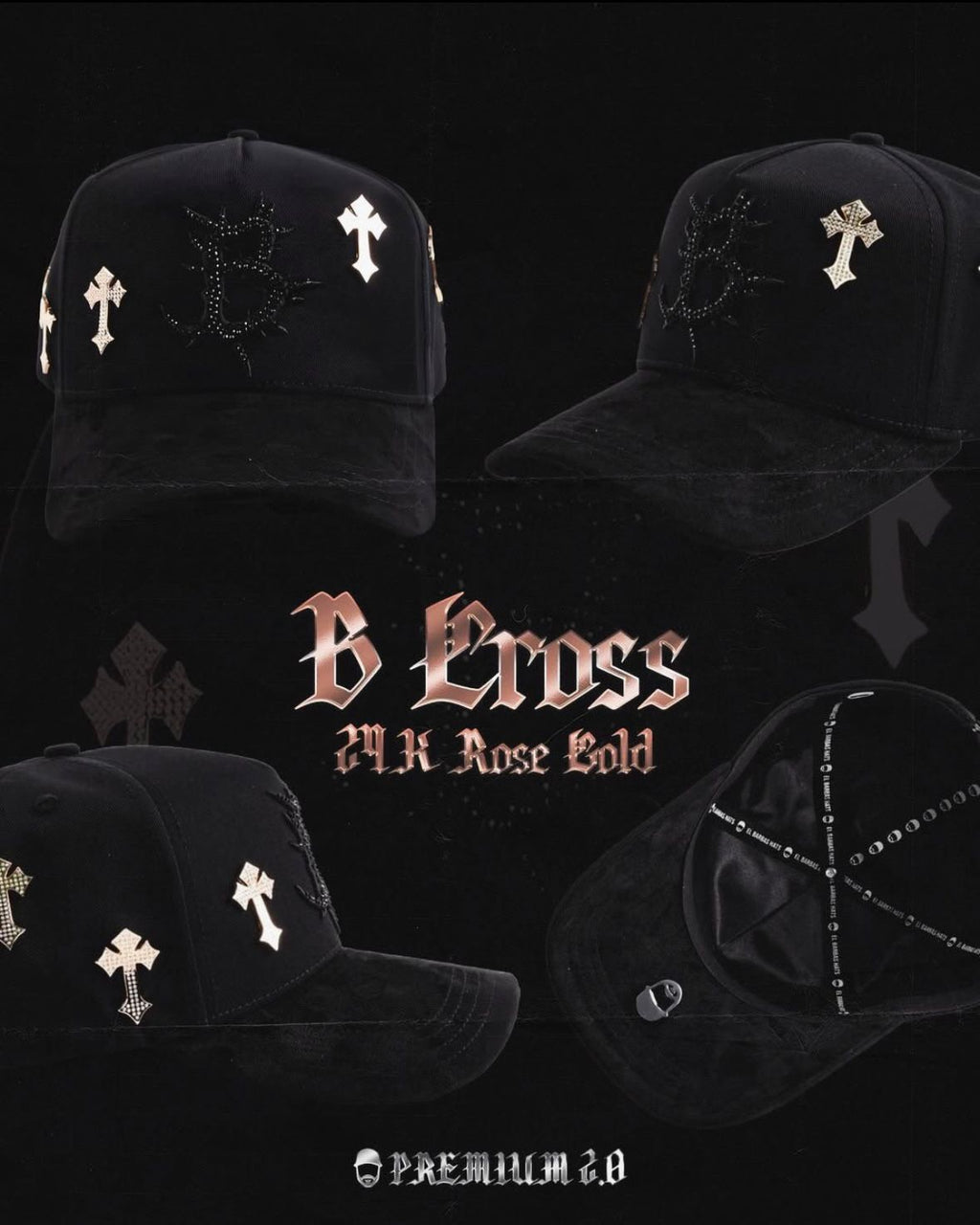 Barbas Hats B Chrome 2.0 24k Rose Gold Original