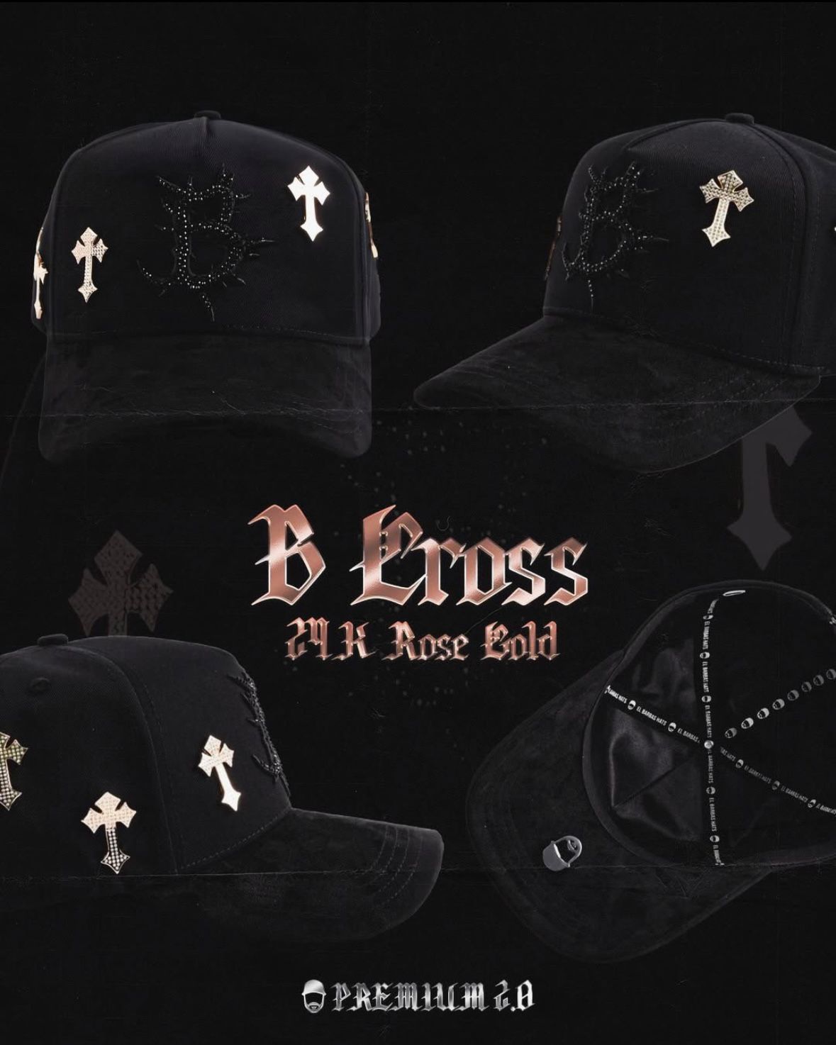 Barbas Hats B Chrome 2.0 24k Rose Gold Original